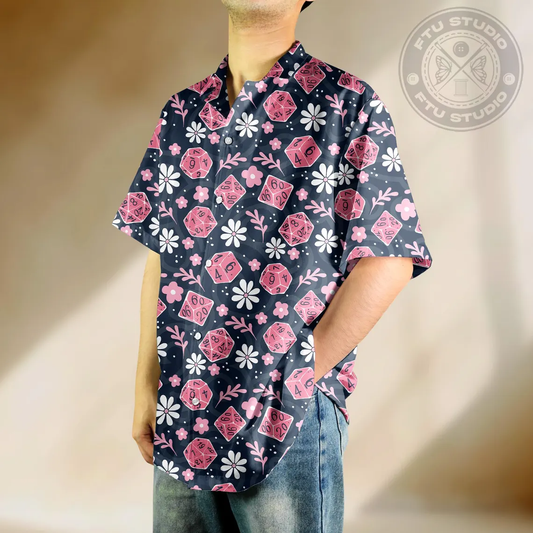 Pink Floral Dice Hawaiian Shirt