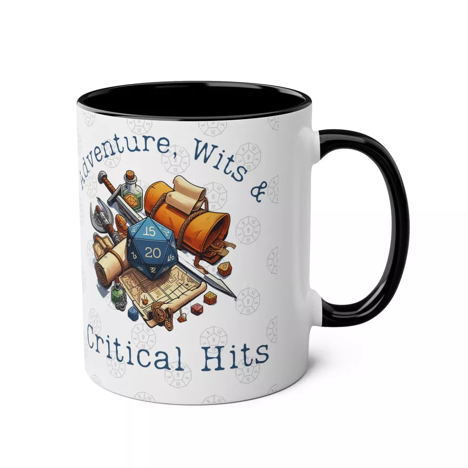 Adventure Wits & Critical Hits Accent Mug