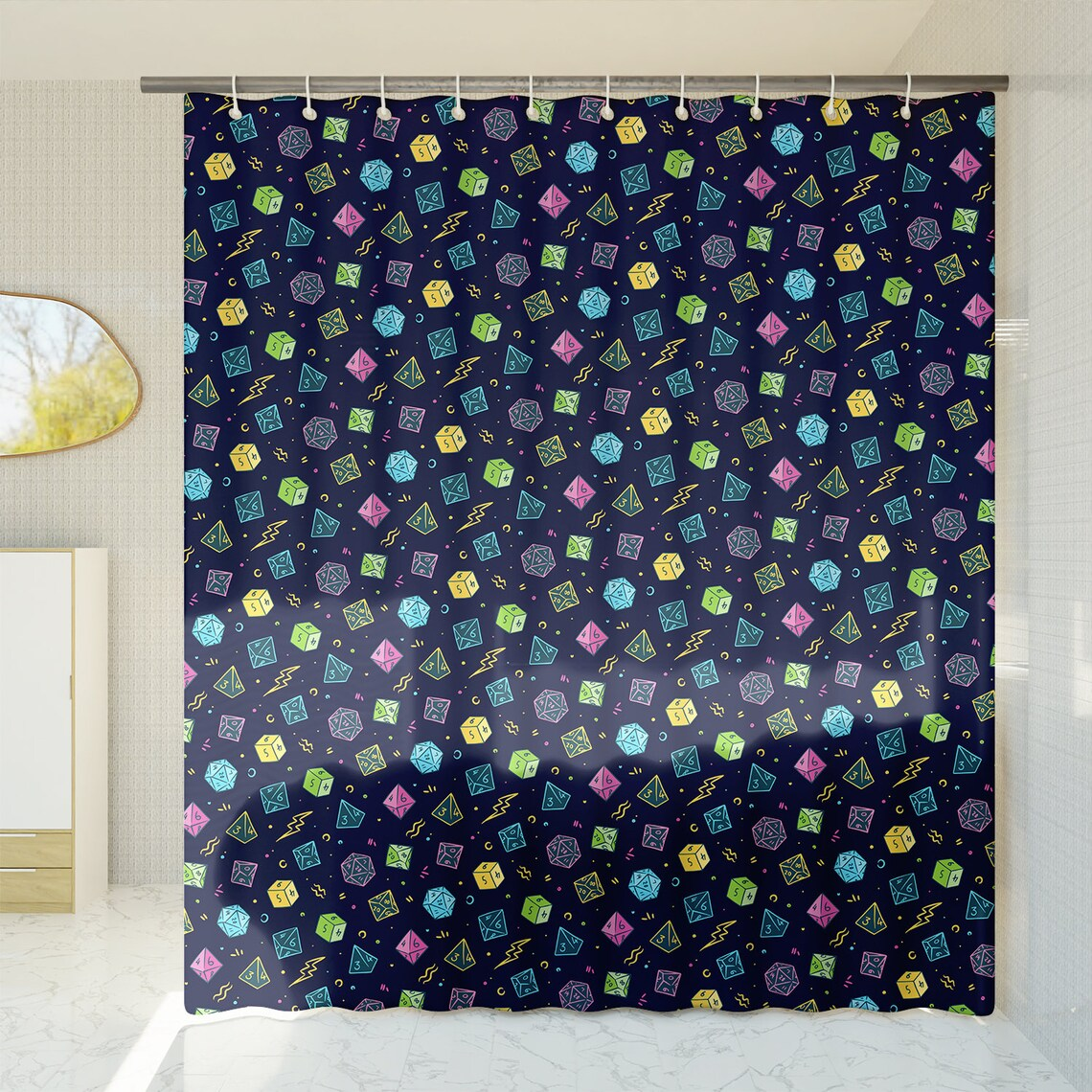 90s Dices Shower Curtain