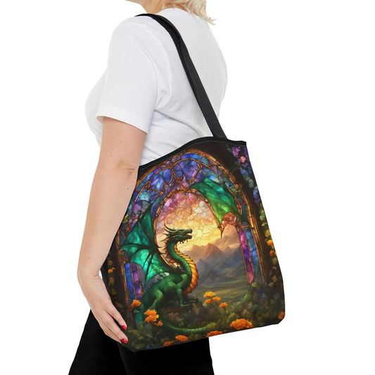 Dragon Stained Glass Effect Tote Bag