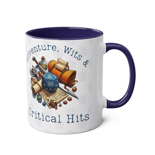 Adventure Wits & Critical Hits Accent Mug