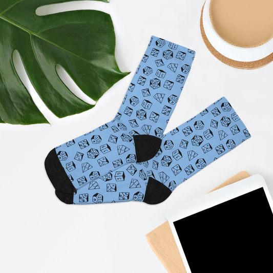 Blue DnD Dice Socks
