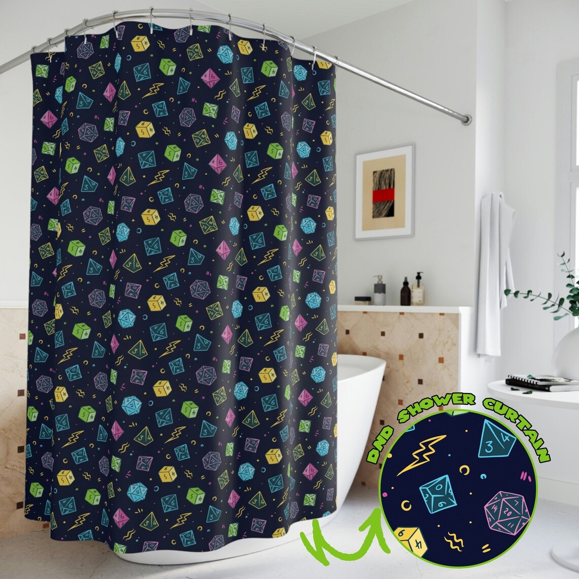 90s Dices Shower Curtain