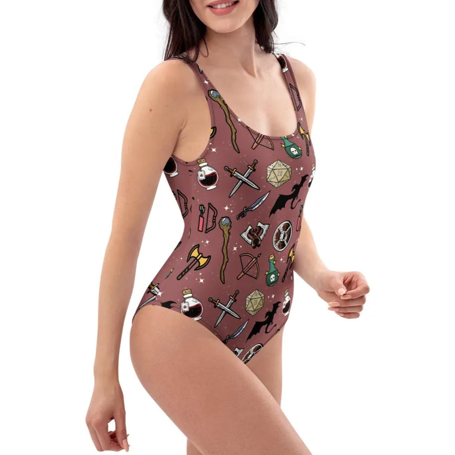 DND Items Brown One-piece Swimsuit