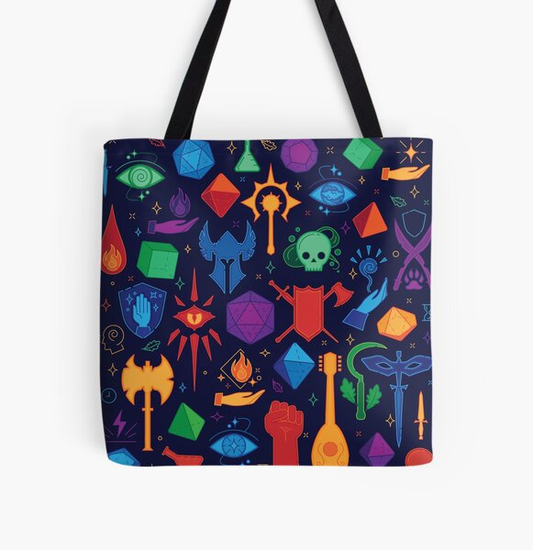 DnD Pattern Lined Tote Bag