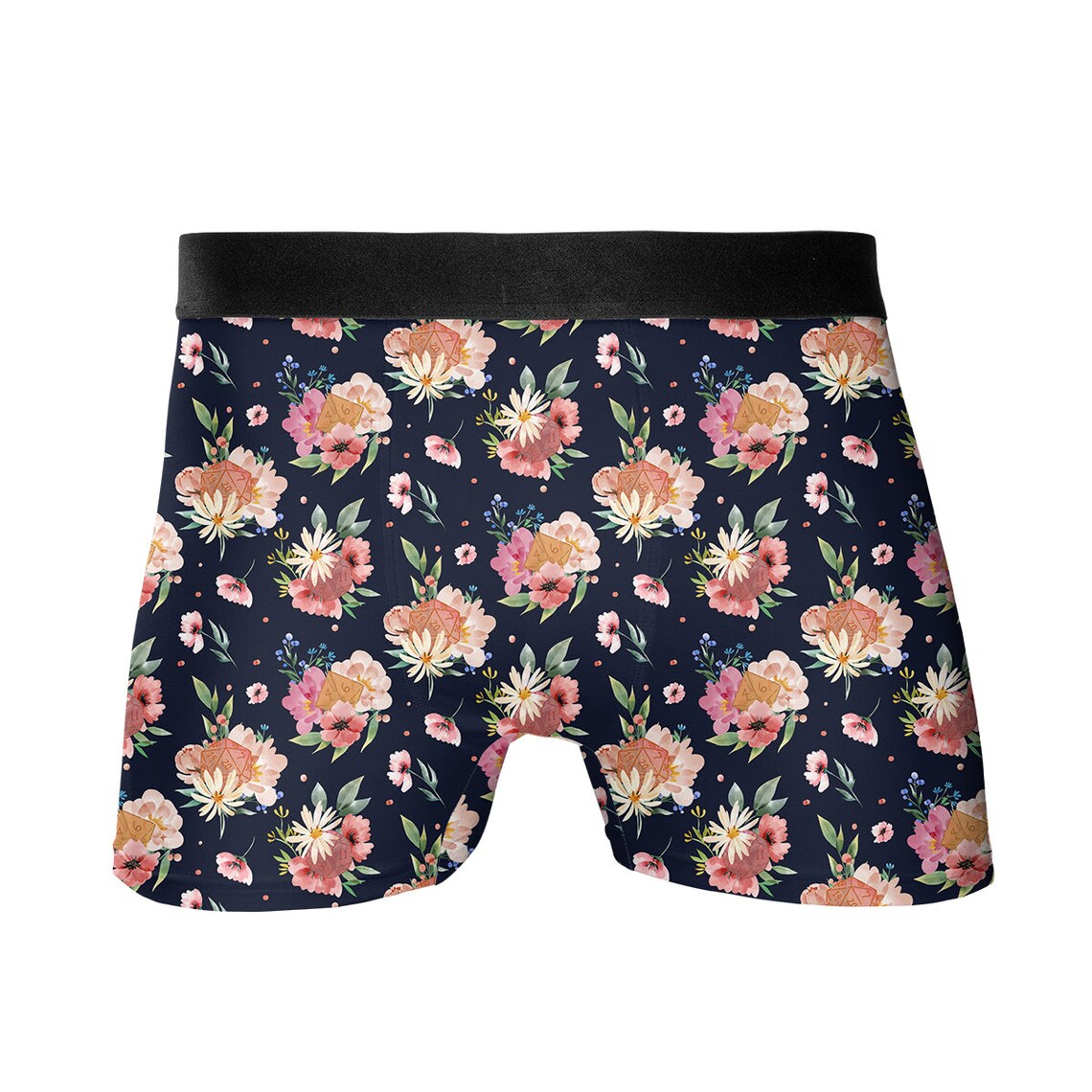 Floral Dices Underwear Men's Boxer Briefs