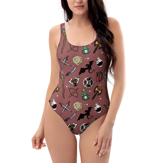 DND Items Brown One-piece Swimsuit