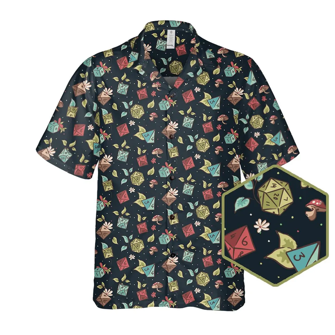 Floral Dice Dark Hawaiian Shirt