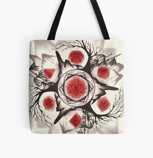 Japan Pattern Dice Set Lined Tote Bag