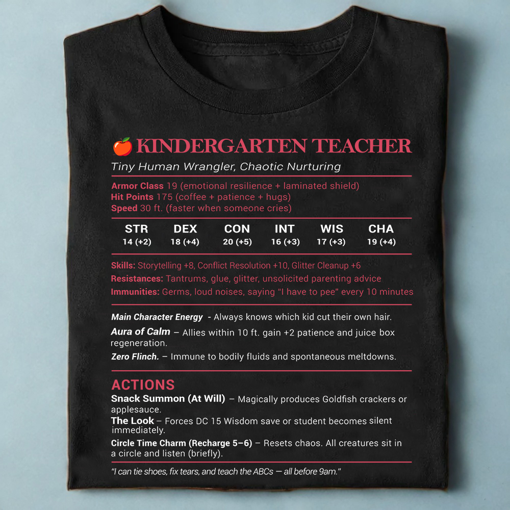 Kindergarten Teacher Stats Classic Unisex T-Shirt