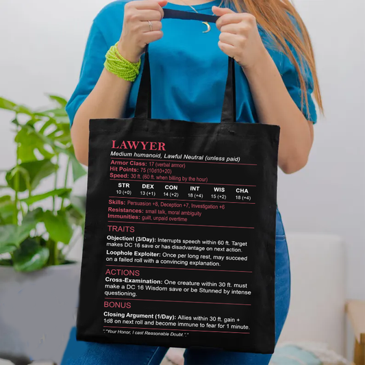Lawyer Stats Lined Tote Bag