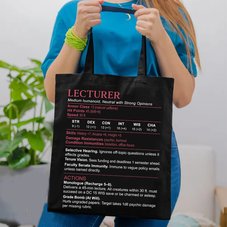 Lecturer Stats Tote Bag