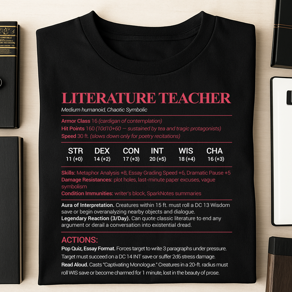 Literature Teacher Classic Unisex T-Shirt