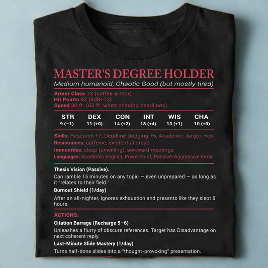 Master Degree's Holder Stats Classic Unisex T-Shirt