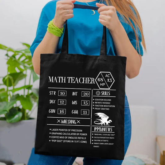 Math Teacher New Lined Tote Bag
