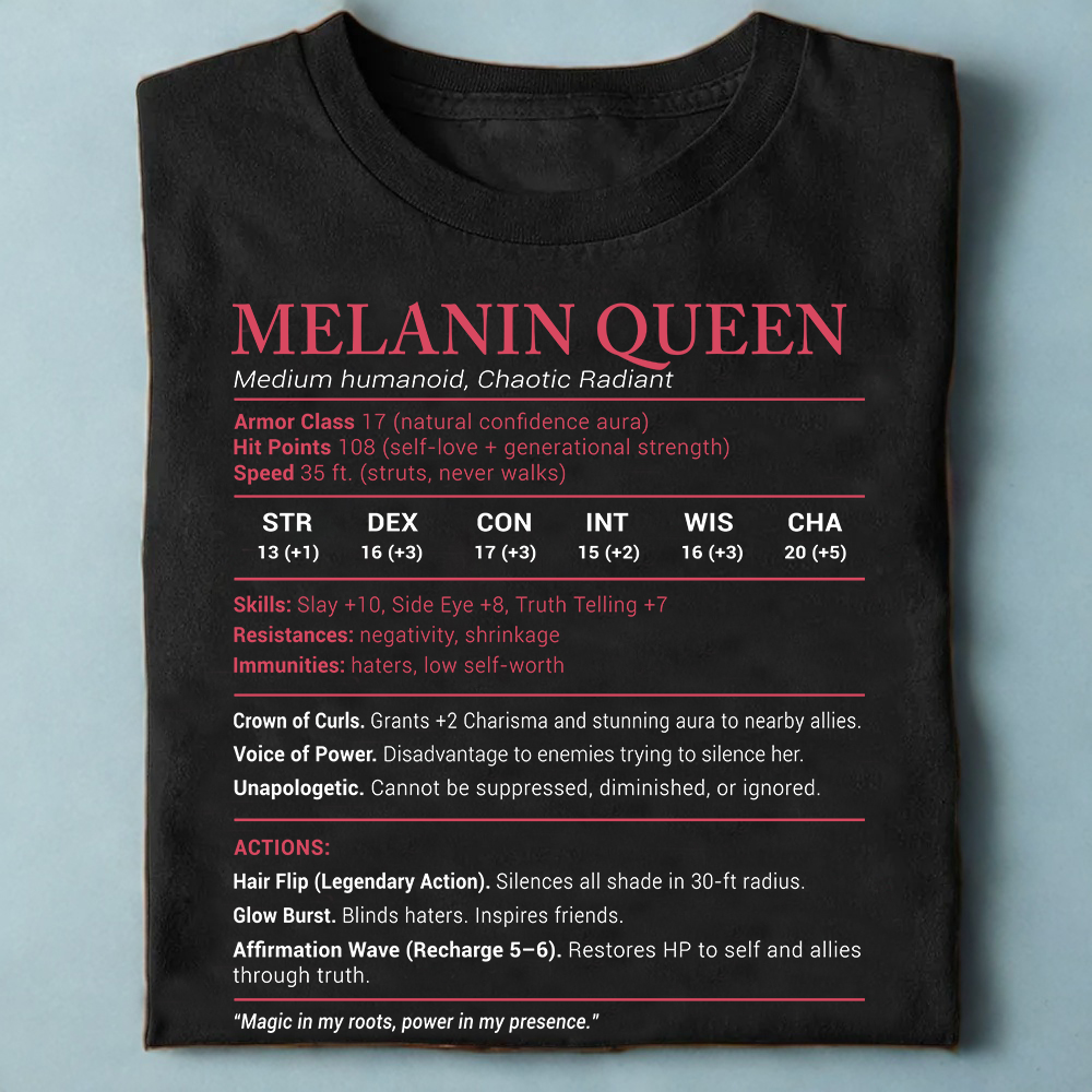 Melanin Queen Stats Classic Unisex T-Shirt