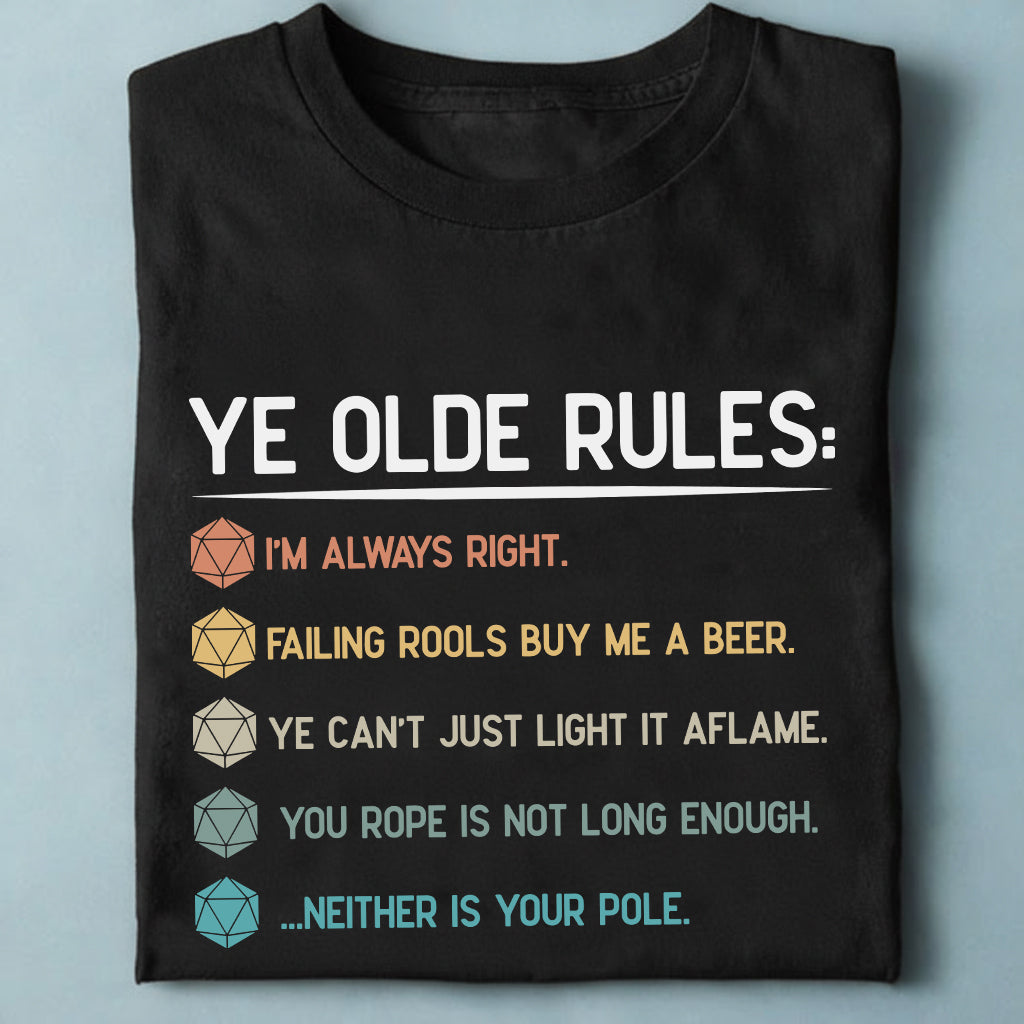 Dungeon Master Rules – Ye Olde RPG Classic Unisex T-Shirt
