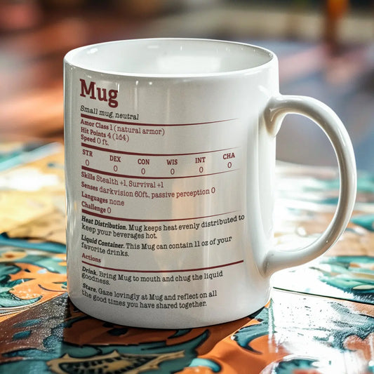 Mug Stats RPG Item Ceramic Mug