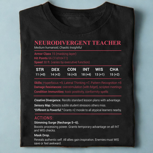 Neurodivergent Teacher Stats Classic Unisex T-Shirt