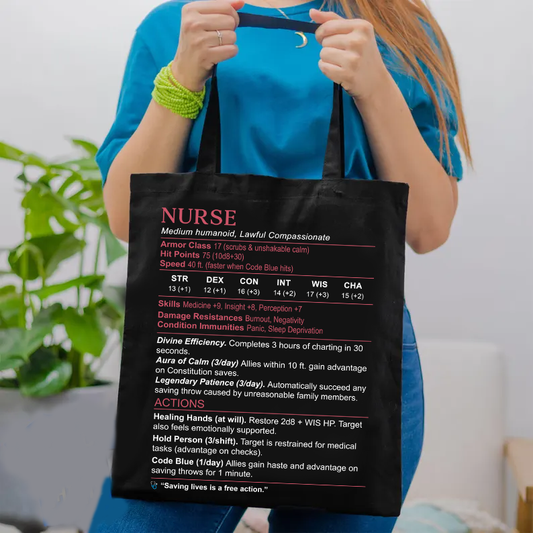 Nurse Stats 3 Lined Tote Bag