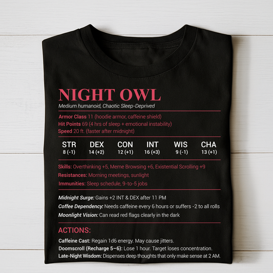 Night Owl Stats Classic Unisex T-Shirt