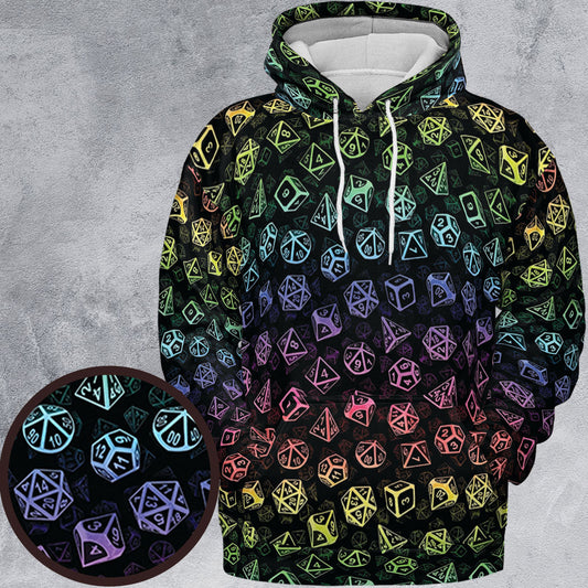 Rainbow Dice Set Pattern All-over Print Hoodie