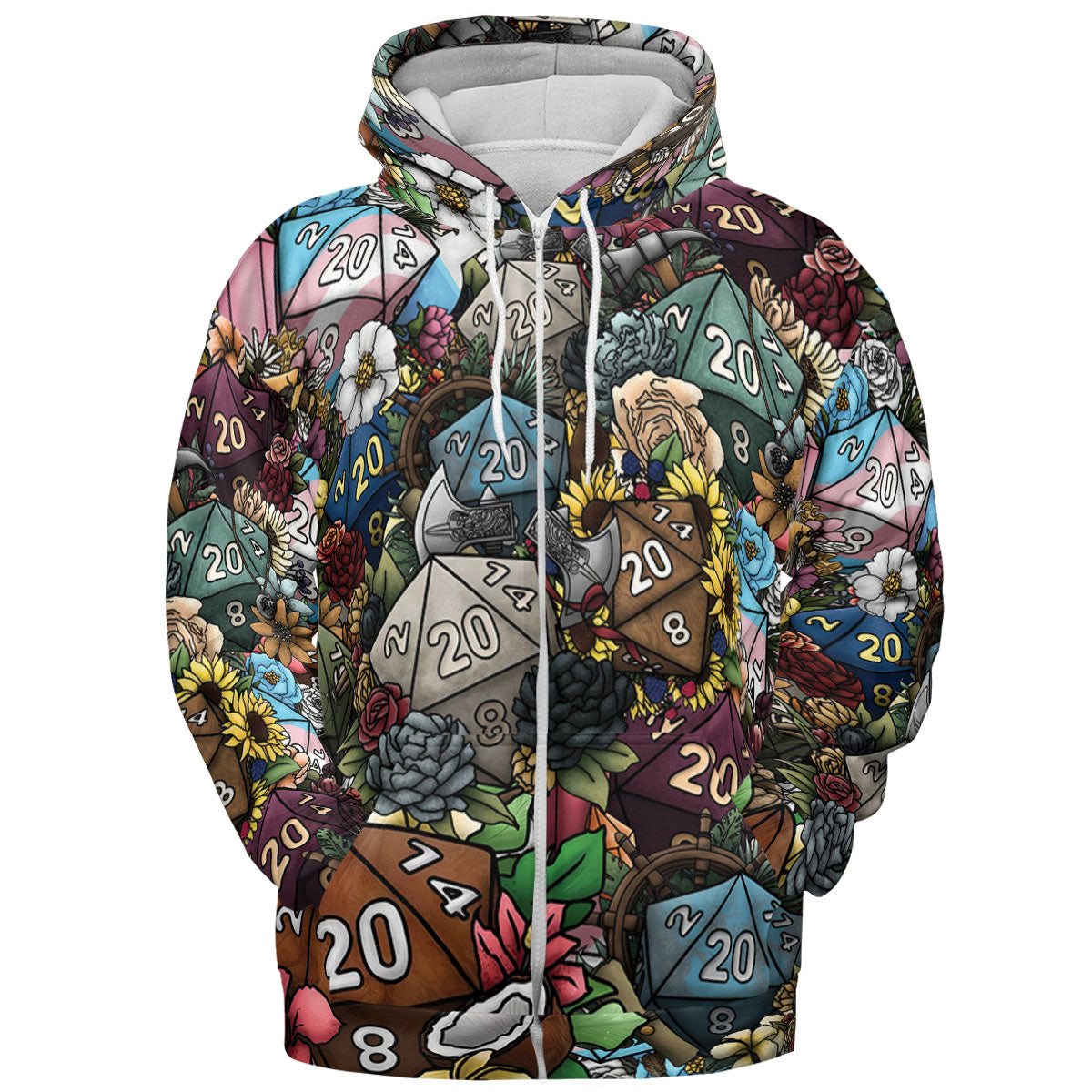 Flower Dice All-over Print Hoodie