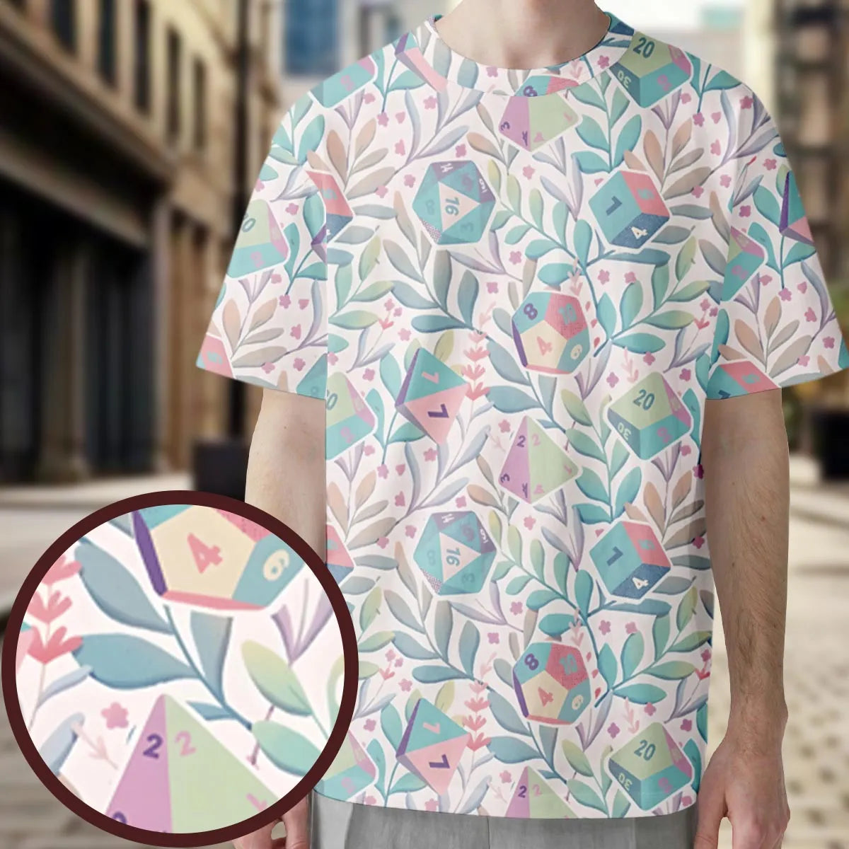 Soft Flower Dice All-Over Print Unisex T-Shirt