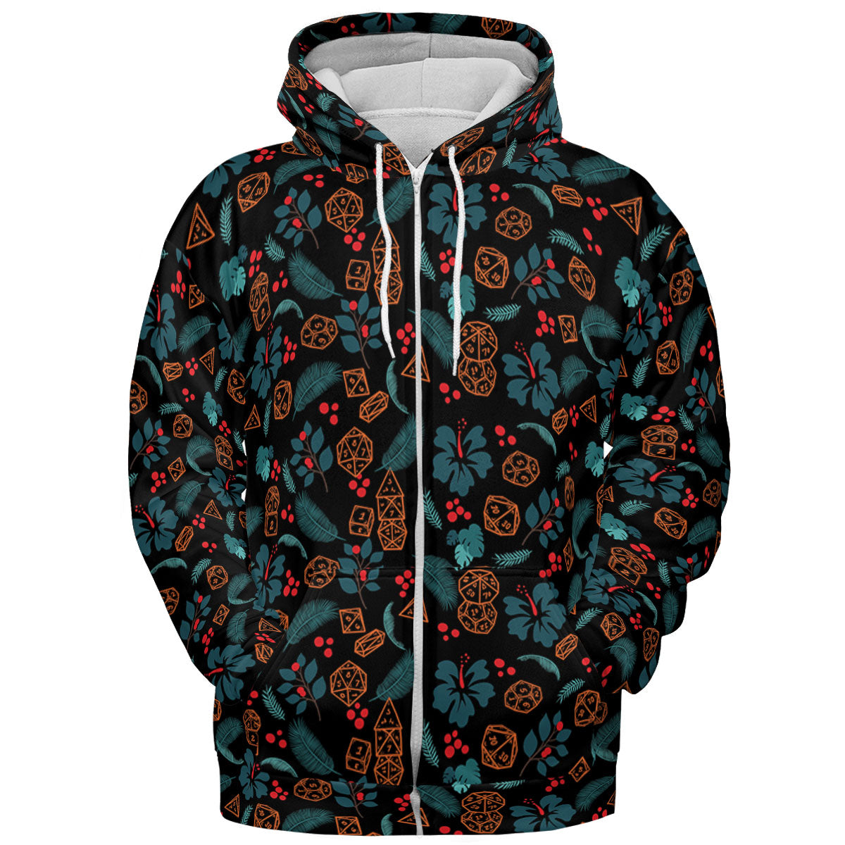 Floral Dice All-over Print Hoodie