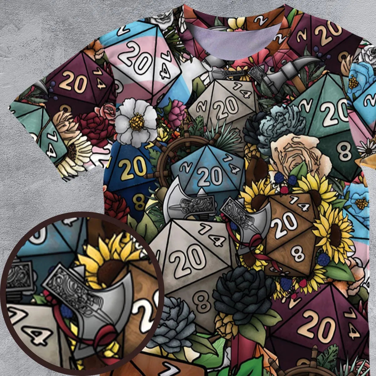 Flower Dice All-Over Print Unisex T-Shirt