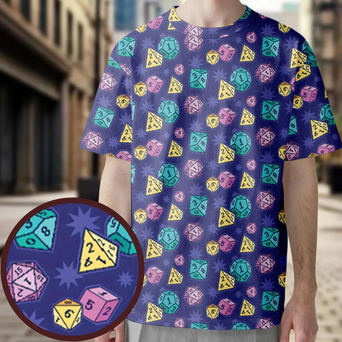 Pixel Dice All-Over Print Unisex T-Shirt