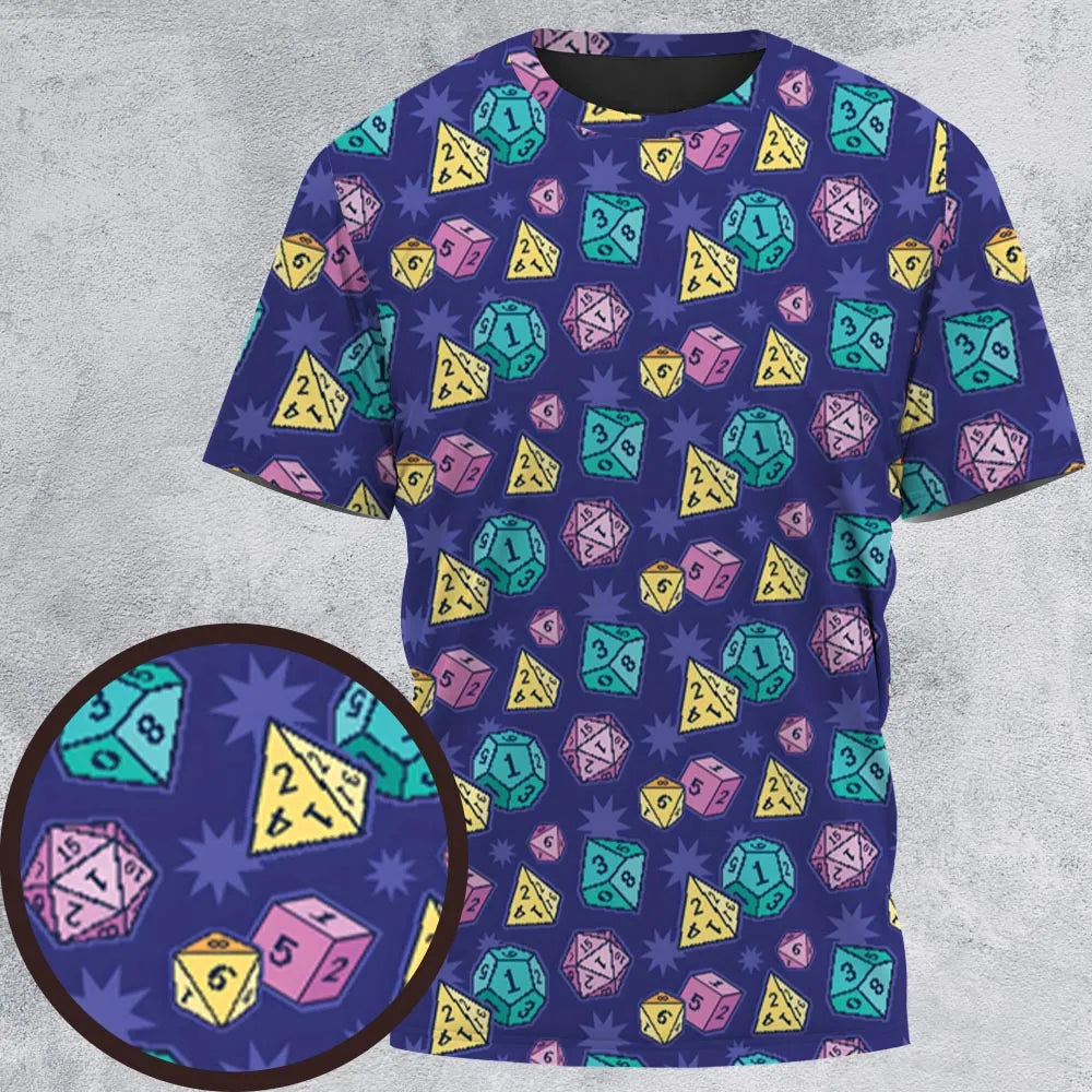 Pixel Dice All-Over Print Unisex T-Shirt
