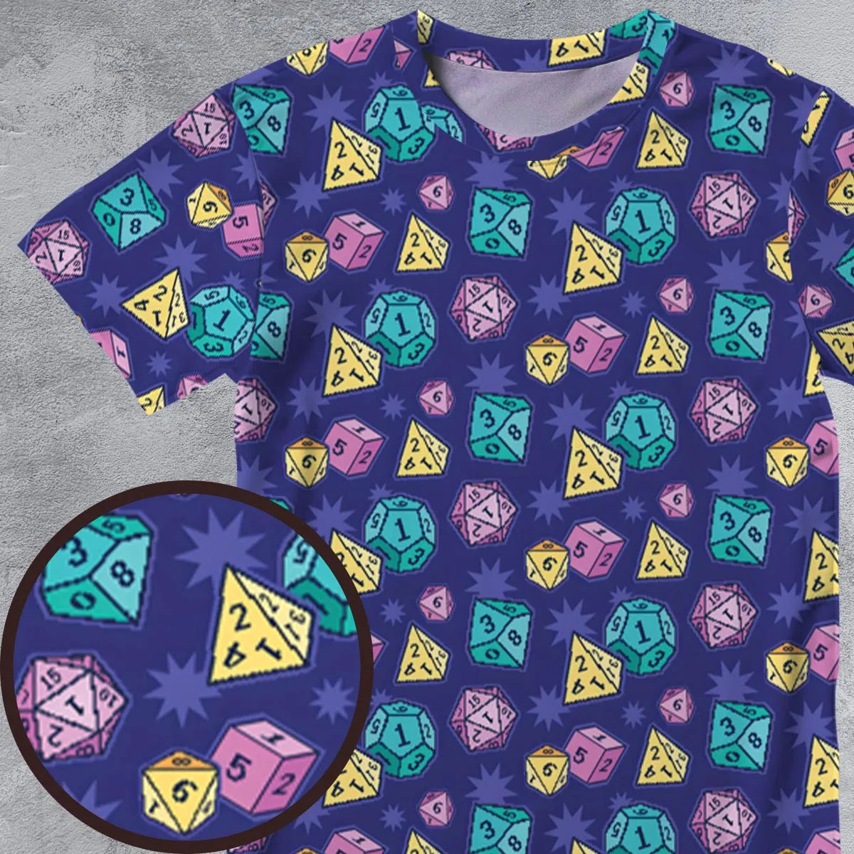 Pixel Dice All-Over Print Unisex T-Shirt