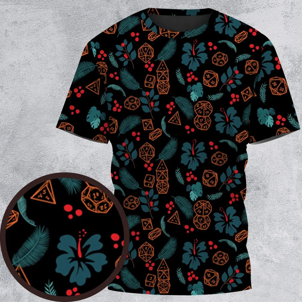 Floral Dice All-Over Print Unisex T-Shirt
