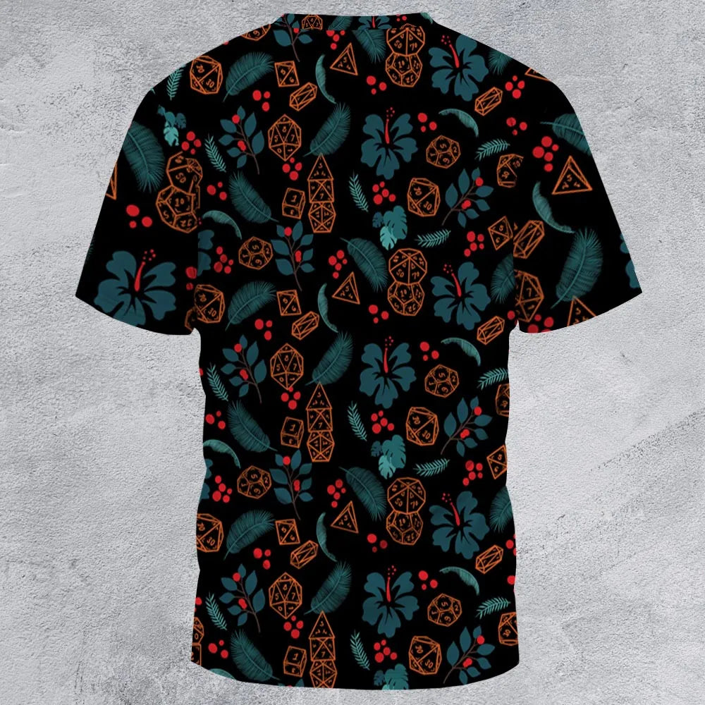 Floral Dice All-Over Print Unisex T-Shirt