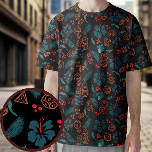 Floral Dice All-Over Print Unisex T-Shirt