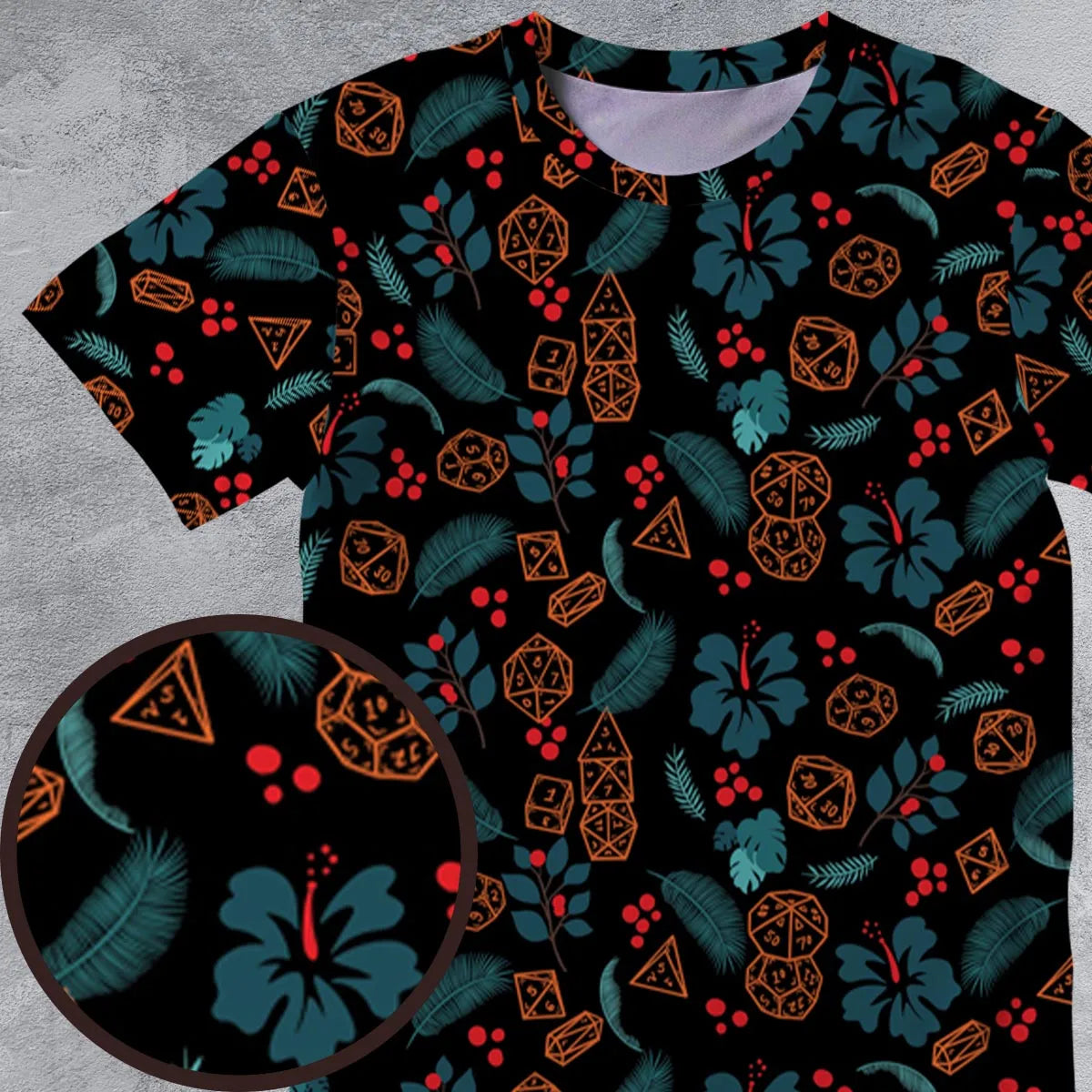 Floral Dice All-Over Print Unisex T-Shirt