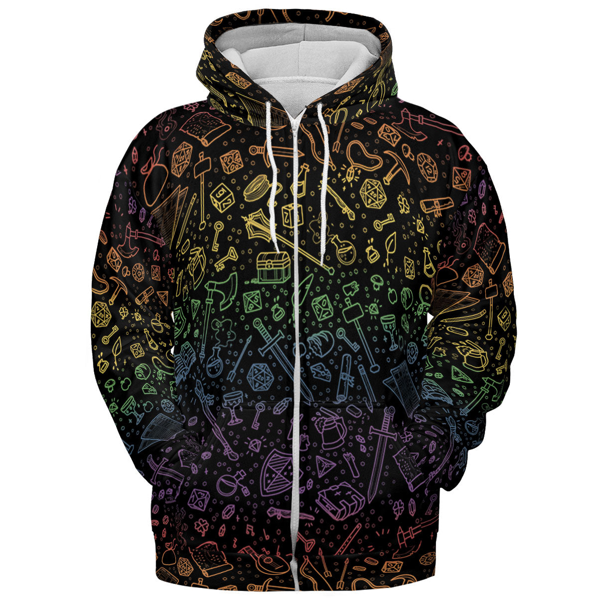 RPG Rainbow Pattern All-over Print Hoodie