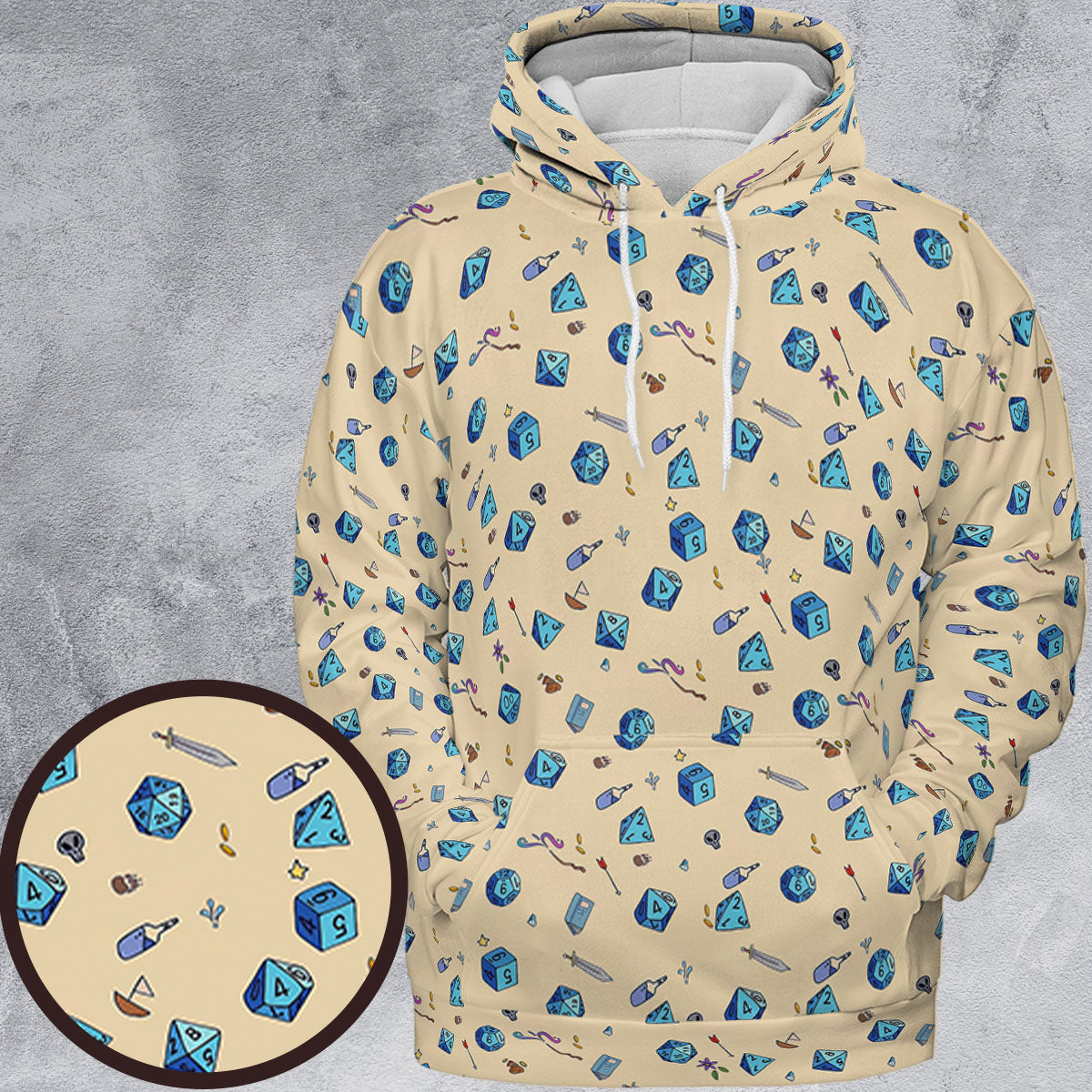 RPG Dices Pattern All-over Print Hoodie