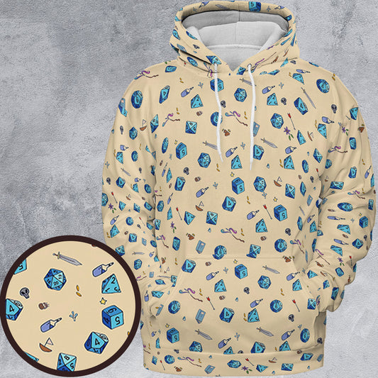 RPG Dices Pattern All-over Print Hoodie