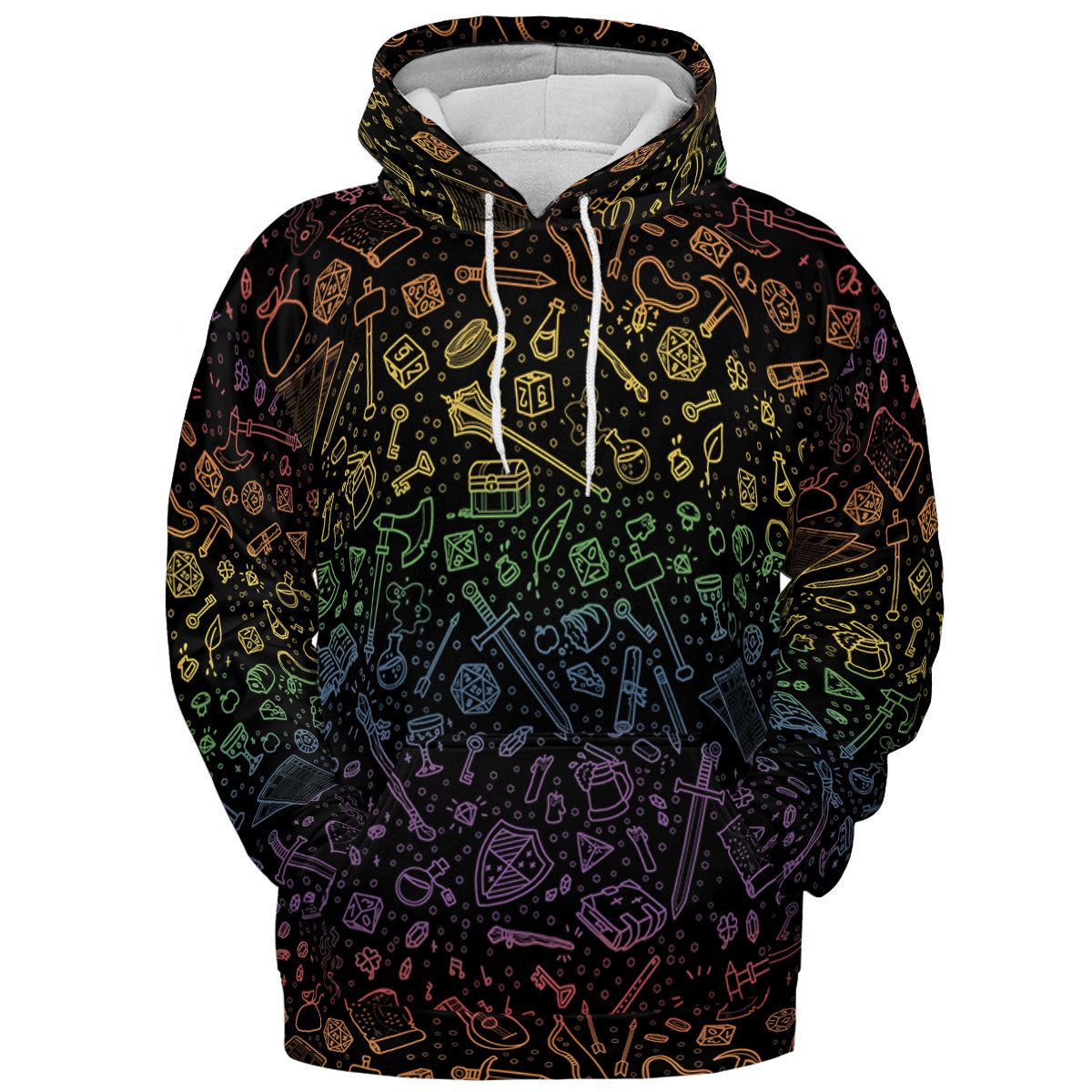 RPG Rainbow Pattern All-over Print Hoodie