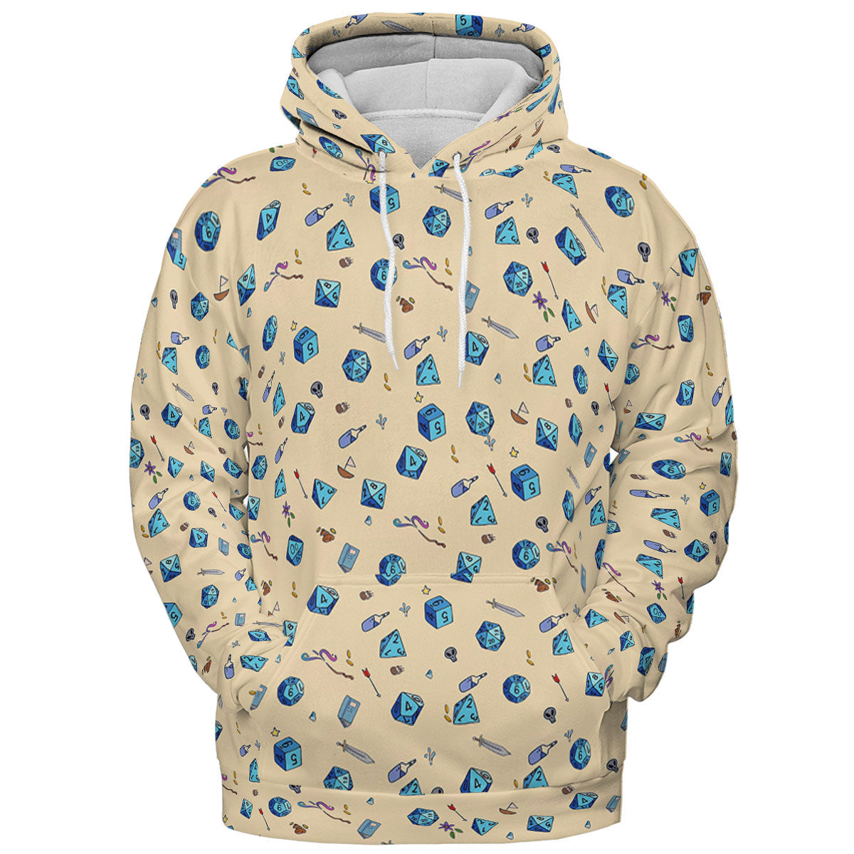 RPG Dices Pattern All-over Print Hoodie