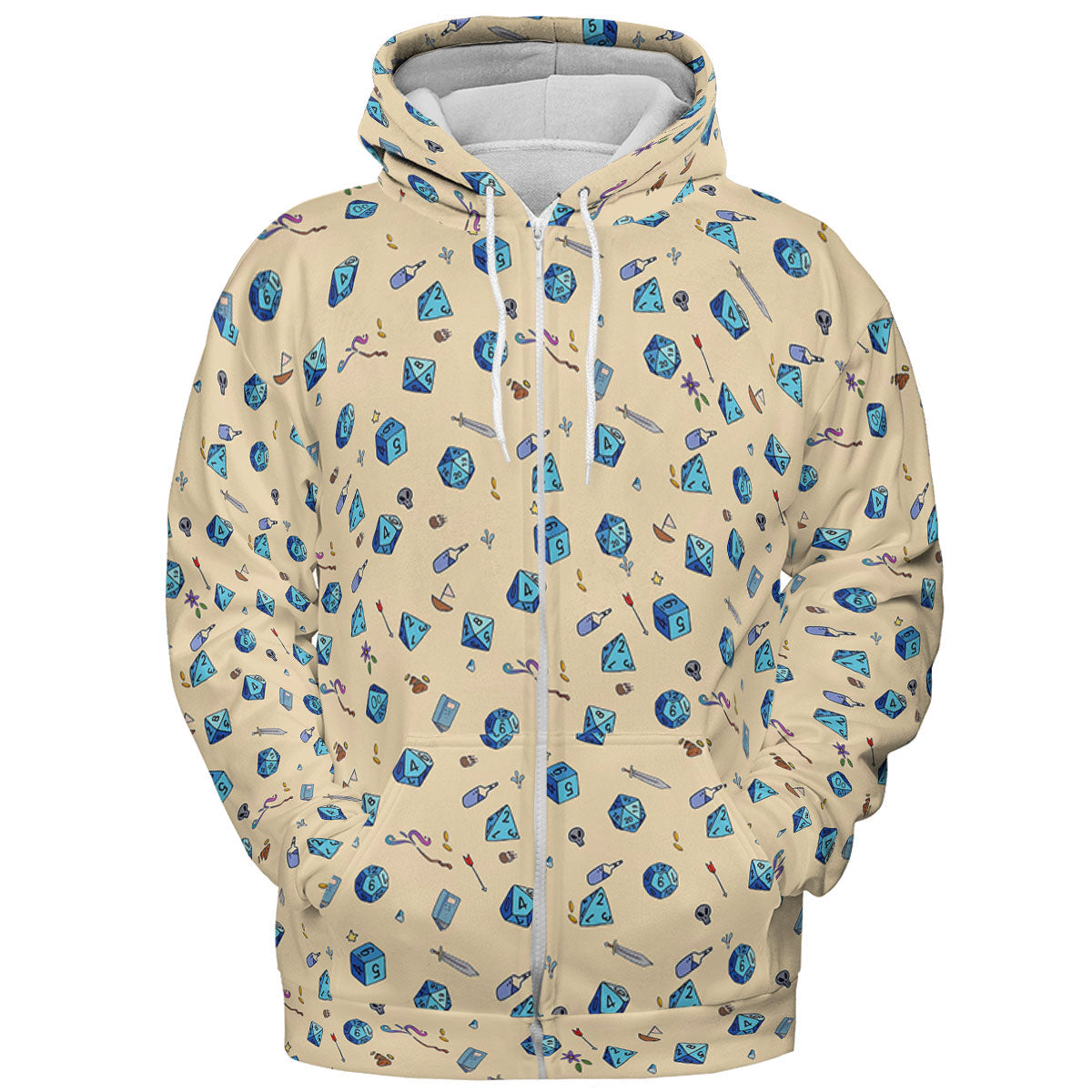 RPG Dices Pattern All-over Print Hoodie