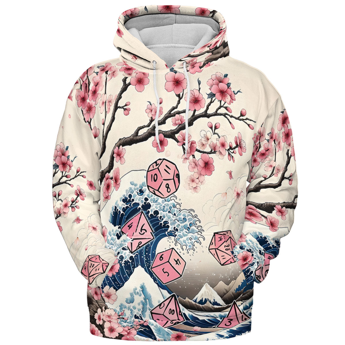 Pink Flower Dice All-over Print Hoodie
