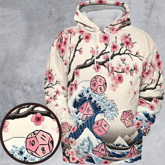 Pink Flower Dice All-over Print Hoodie