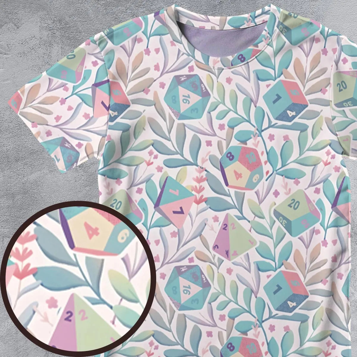 Soft Flower Dice All-Over Print Unisex T-Shirt