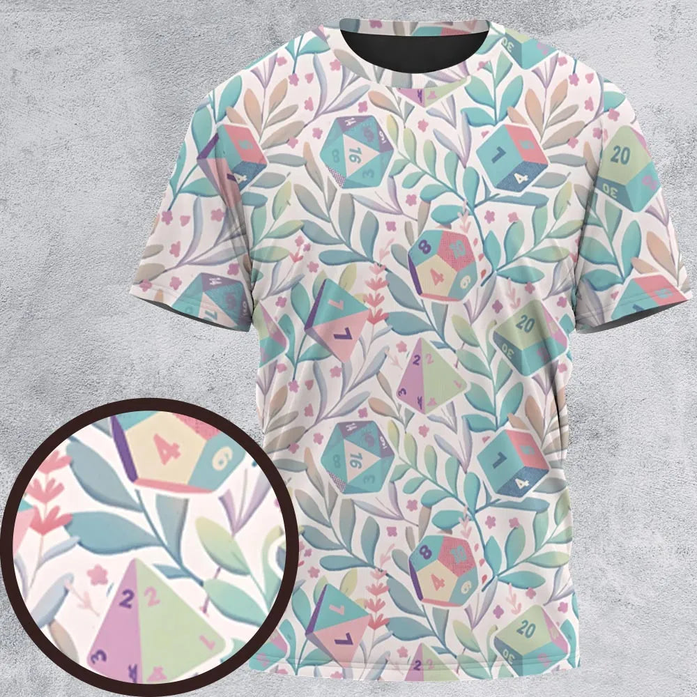Soft Flower Dice All-Over Print Unisex T-Shirt