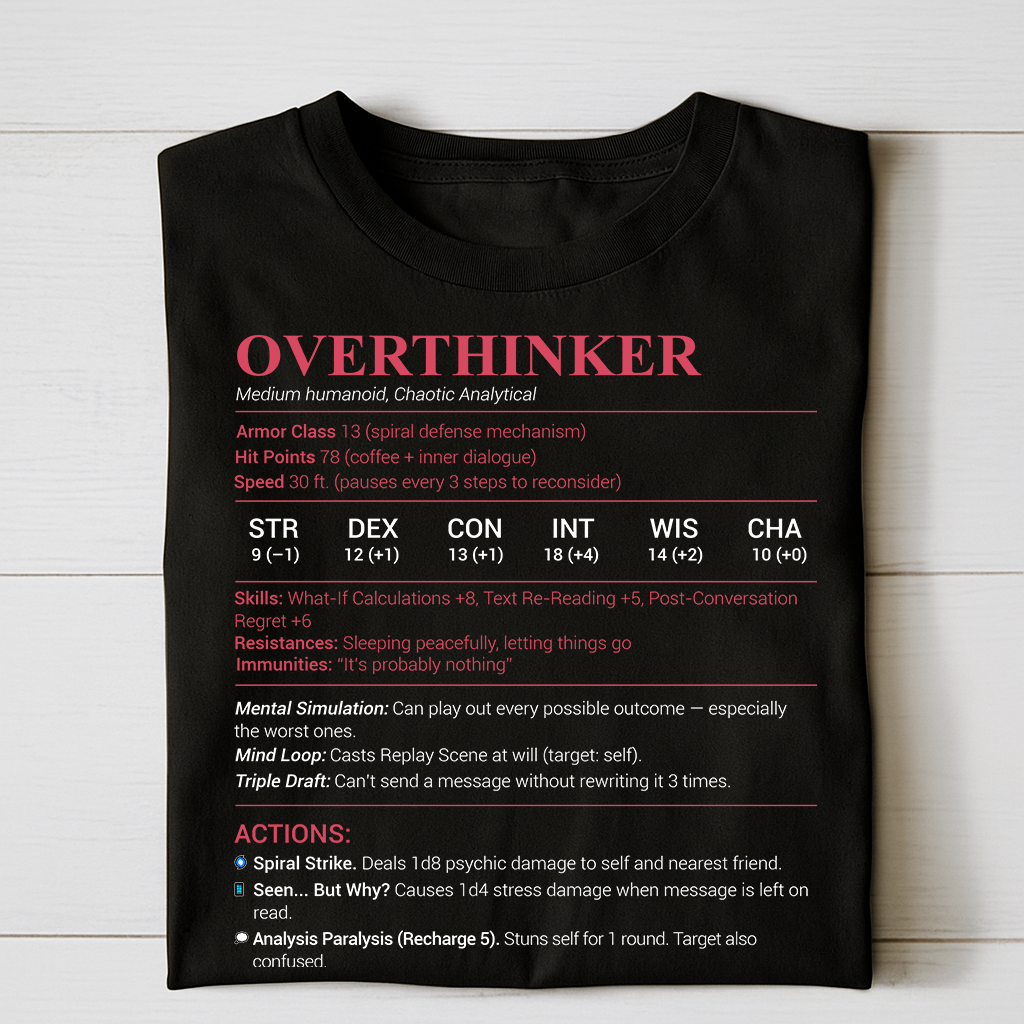 Overthinker Stats Classic Unisex T-Shirt