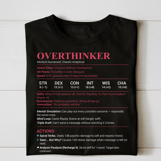 Overthinker Stats Classic Unisex T-Shirt