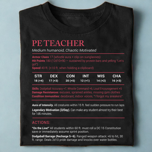 PE Teacher Stats Classic Unisex T-Shirt